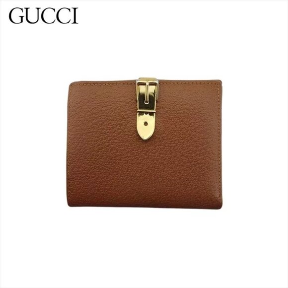 GUCCI Folding Wallet Leather Auth Used - Picture 1 of 10